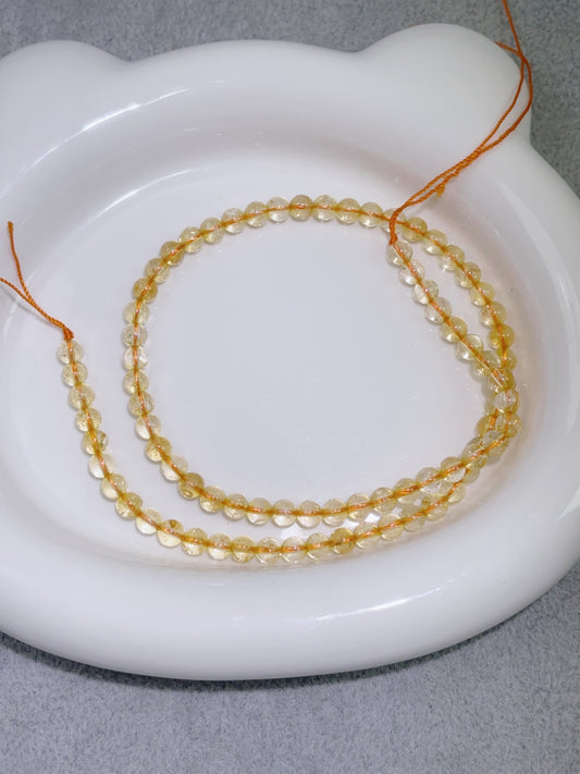 天然石連材-ビーズ-5 mmシトリン