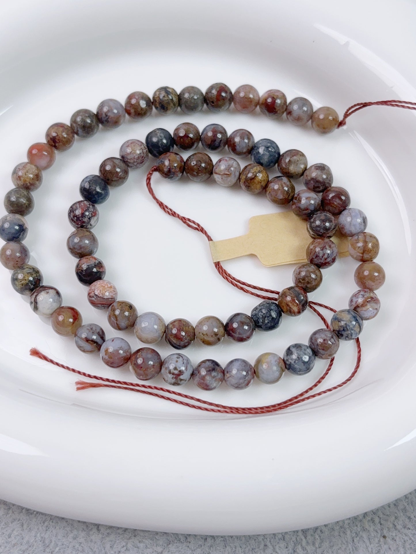 天然石連材--円珠--6 mmピーターサイト