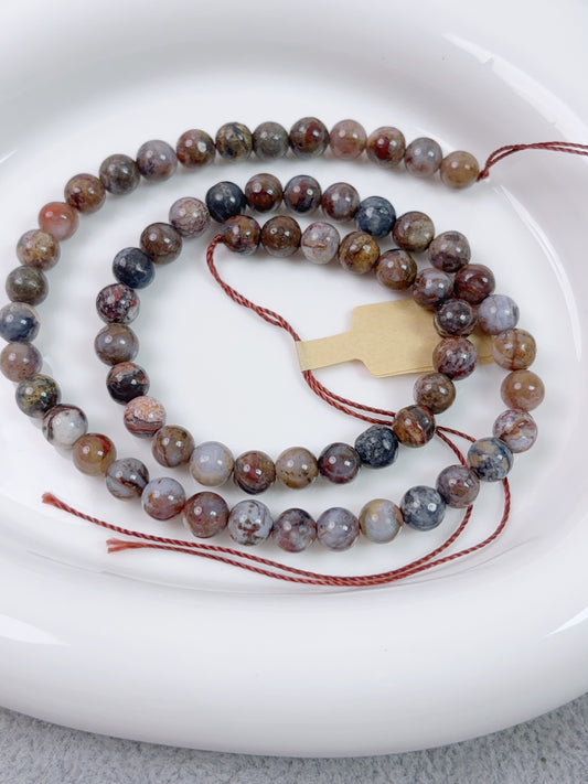 天然石連材--円珠--6 mmピーターサイト