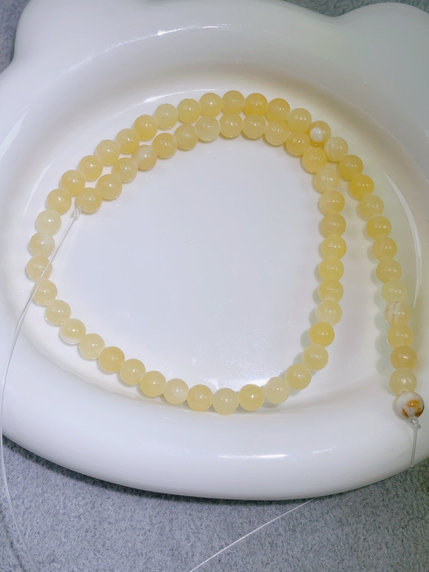 天然石連材-ビーズ-6mm黄玉