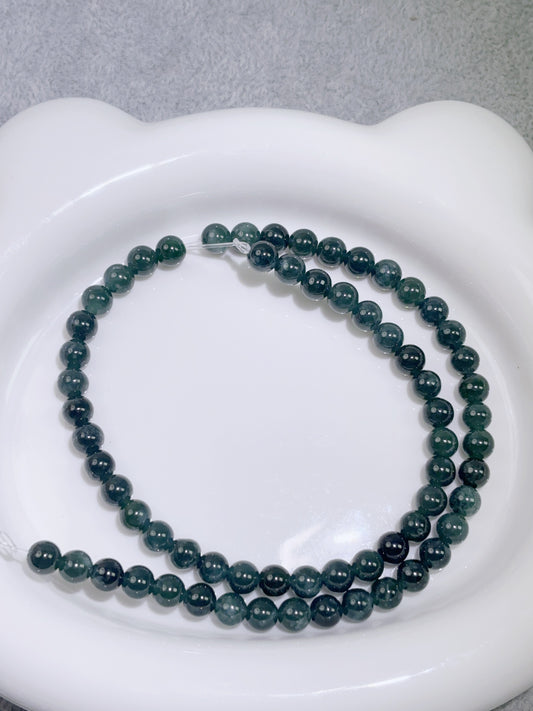 天然石連材-ビーズ-6 mm翡翠