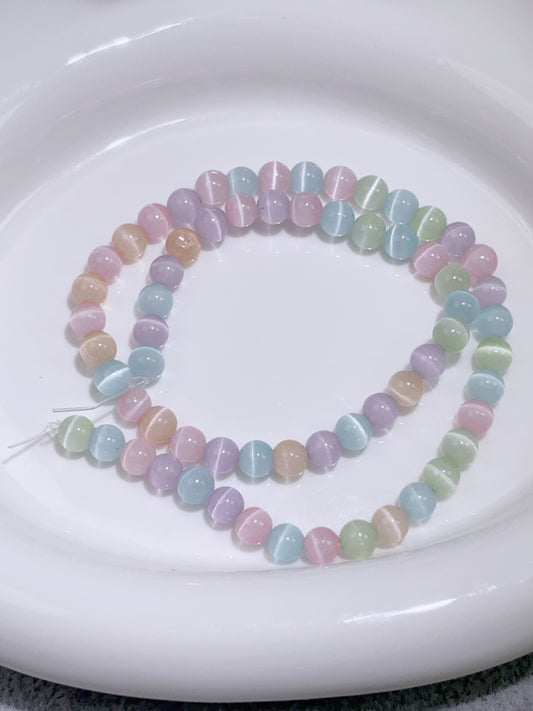 天然石連材-多面-6mm天然石キャッツアイ