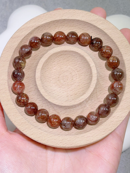 天然石手串シリーズ-ビーズ-8.8 mm黒金超七/ ブラックゴールドスーパーセブン