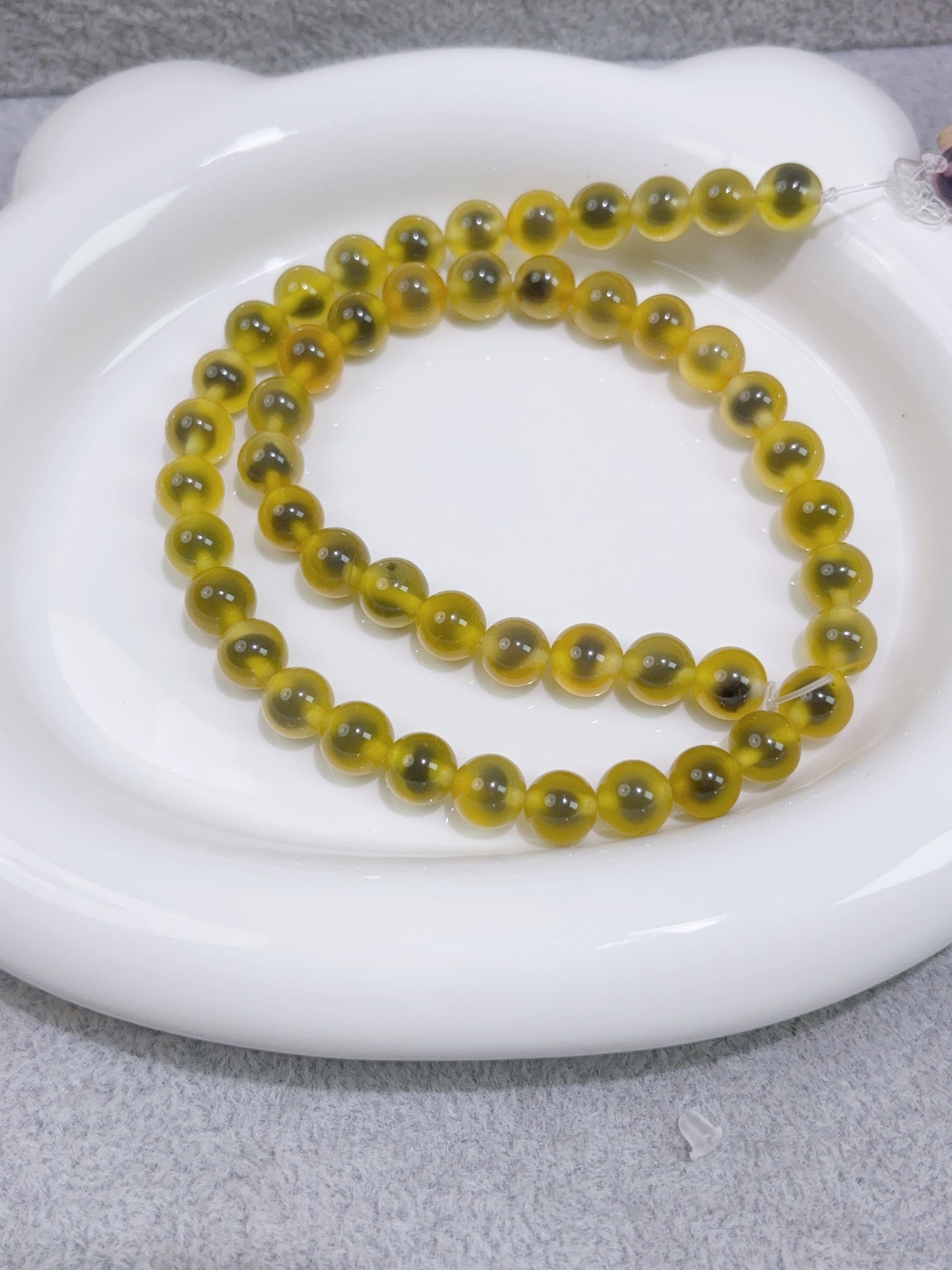 天然石連材-ビーズ-8 mm黄糖心玛瑙/sugar agate