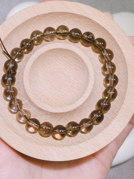 天然石手串シリーズ-ビーズ-8 mm茶水晶/スモーキークォーツ