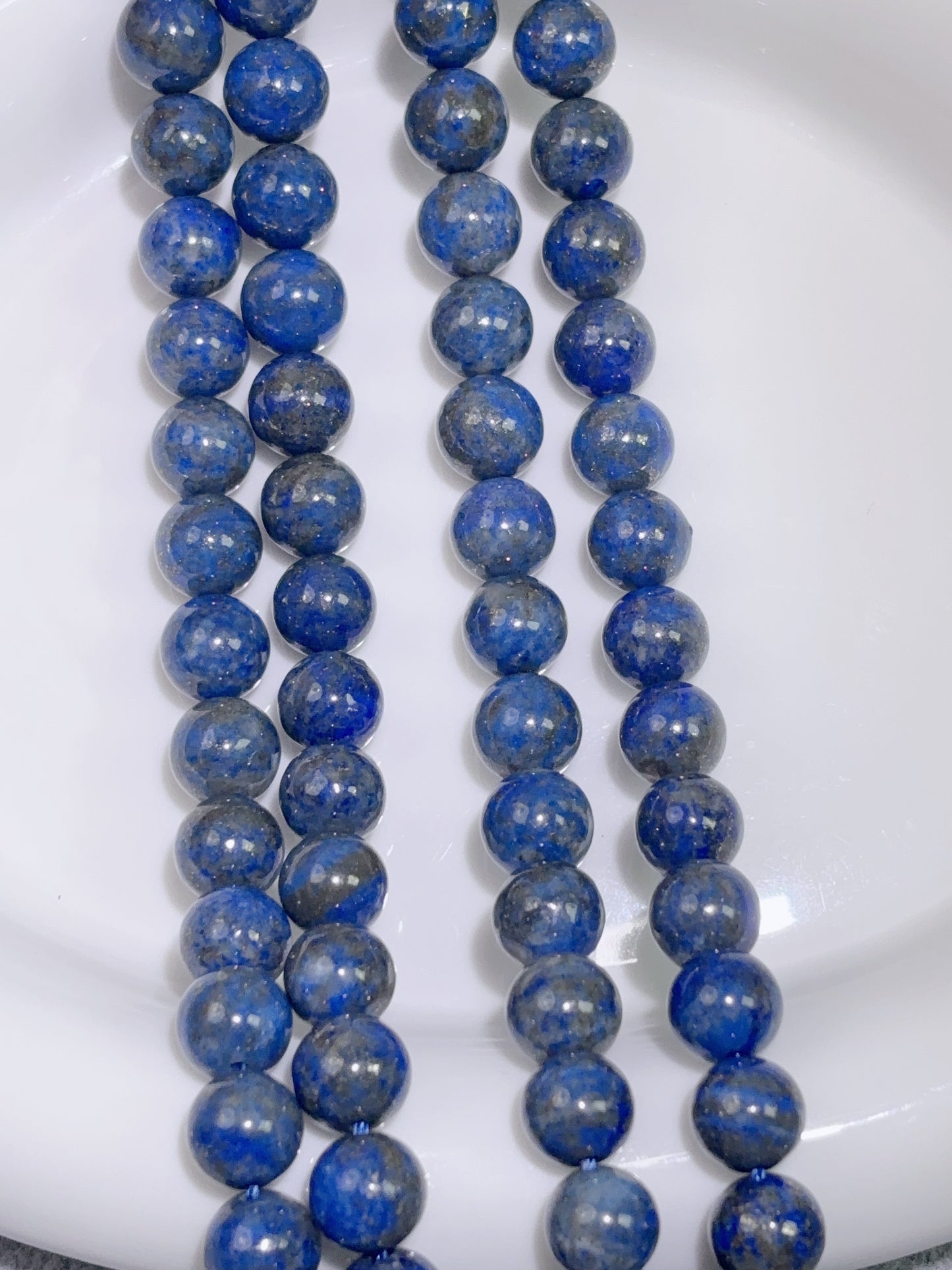 天然石連材-円珠-8 mmラピスラズリ