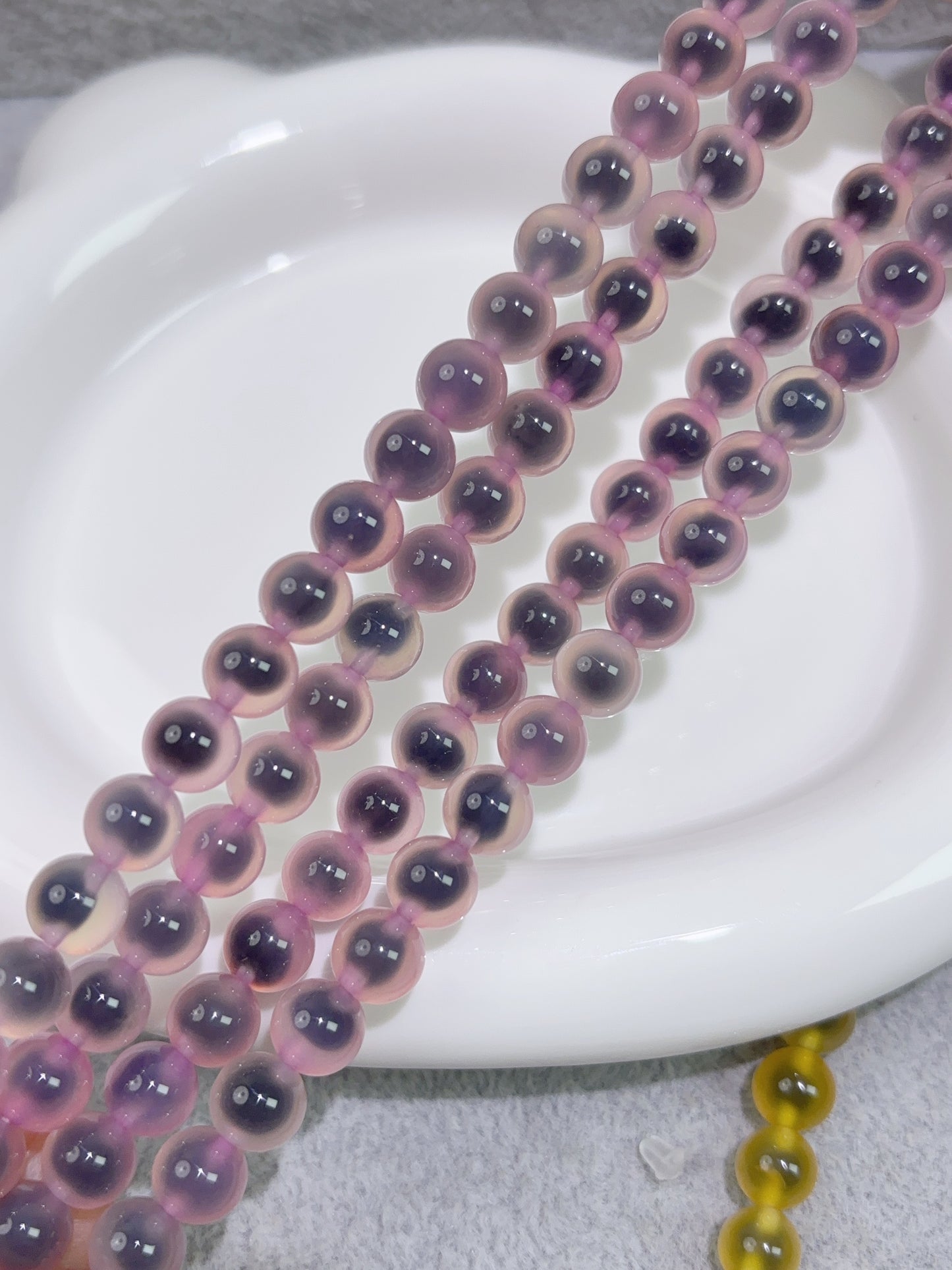 天然石連材--ビーズ--8 mmピンク溏心玛瑙/Sugar Agate