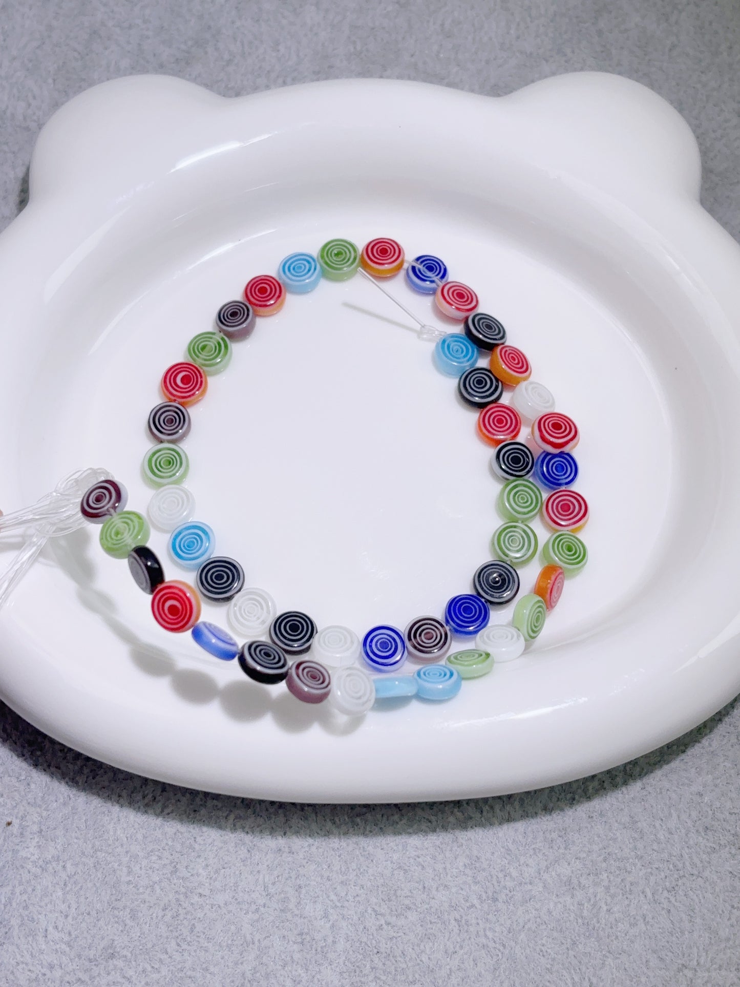 ガラス連材-円餅-8 mmエンボス