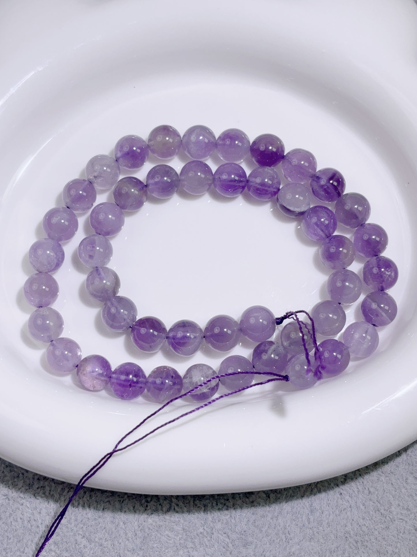 天然石連材-ビーズ-8 mmラベンダーアメジスト