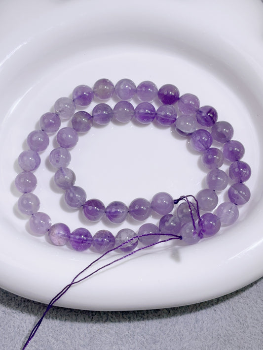 天然石連材-ビーズ-8 mmラベンダーアメジスト
