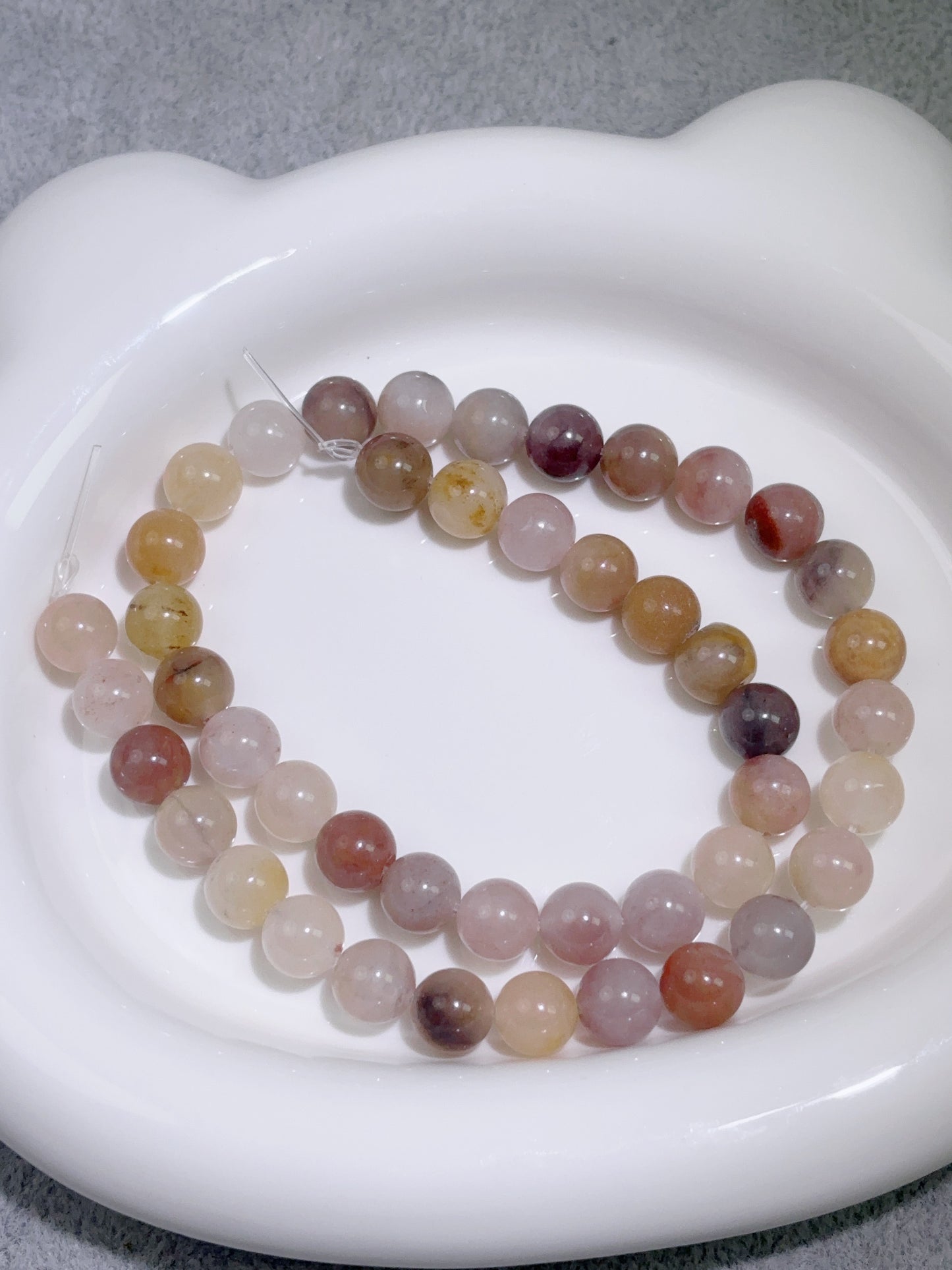 天然石連材-円珠-8 mmスミレ石