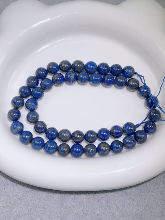 天然石連材-円珠-8 mmラピスラズリ