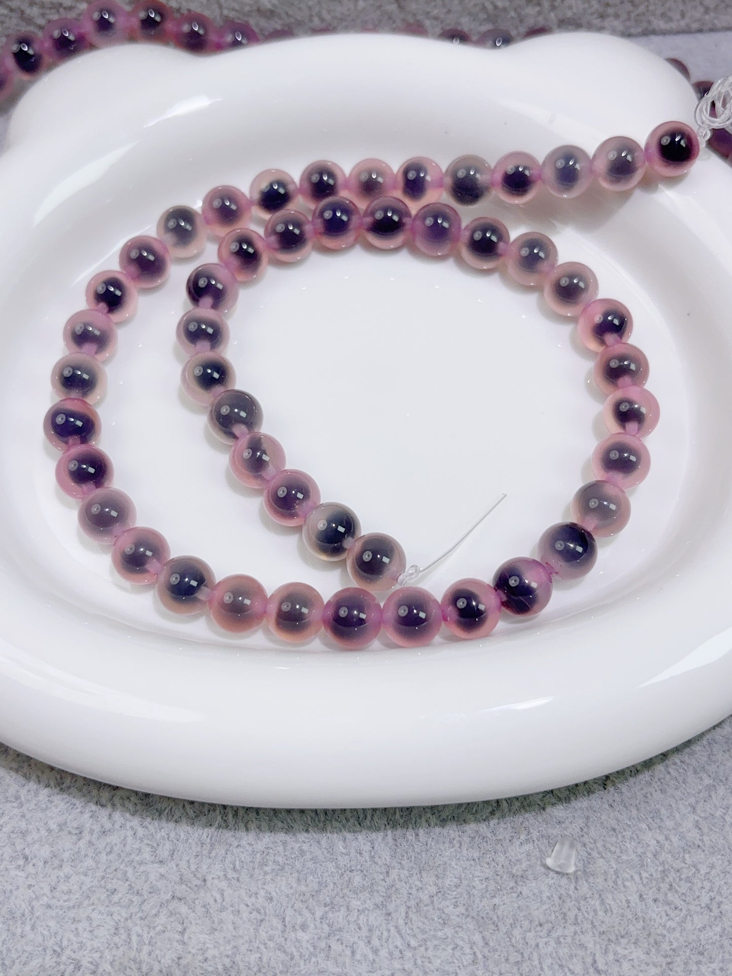 天然石連材--ビーズ--8 mmピンク溏心玛瑙/Sugar Agate