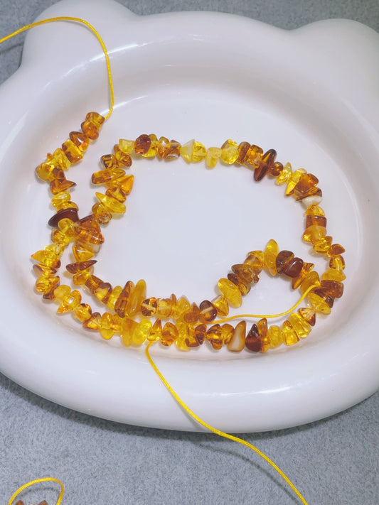 天然石連材-砕石-7 mm天然琥珀